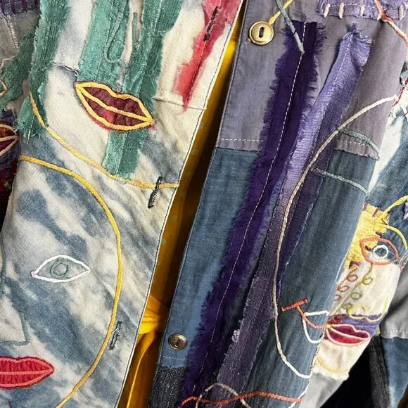 CANDY STARKMAN Art Asembled Long Sleeved Denim Shirt / Lightweight Jacket - Picture 6 of 7